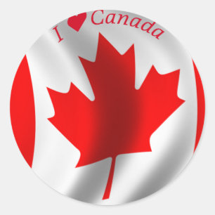 Sticker Rond Drapeau canadien - Jour du drapeau du Canada
