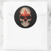 Sticker Rond Drapeau canadien personnalisable (Sac)