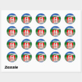 Sticker Rond Drapeau Canadien Terre (Feuille)