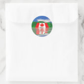 Sticker Rond Drapeau Canadien Terre (Sac)