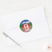 Sticker Rond Drapeau Canadien Terre (Enveloppe)