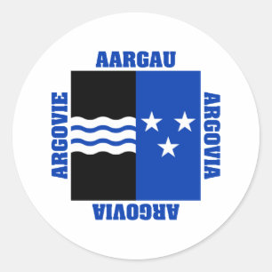 Sticker Rond Drapeau canton d'Argovie Suisse