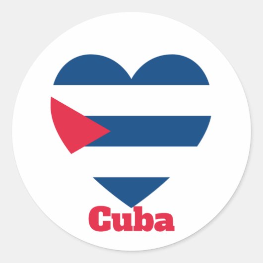 Sticker Rond Drapeau cardiaque cubain (Devant)