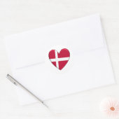 Sticker Rond Drapeau cardiaque du Danemark (Enveloppe)