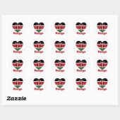 Sticker Rond Drapeau cardiaque du Kenya (Feuille)