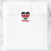 Sticker Rond Drapeau cardiaque du Kenya (Sac)