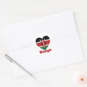 Sticker Rond Drapeau cardiaque du Kenya (Enveloppe)