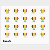 Sticker Rond Drapeau cardiaque du Tchad (Feuille)