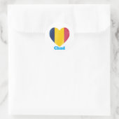 Sticker Rond Drapeau cardiaque du Tchad (Sac)