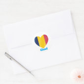 Sticker Rond Drapeau cardiaque du Tchad (Enveloppe)