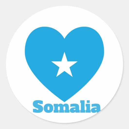 Sticker Rond Drapeau cardiaque en Somalie (Devant)