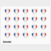 Sticker Rond Drapeau cardiaque français (Feuille)