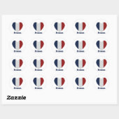 Sticker Rond Drapeau cardiaque France (Feuille)