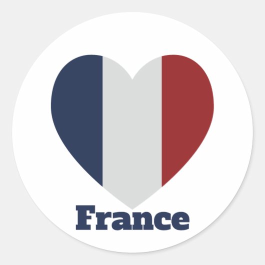 Sticker Rond Drapeau cardiaque France (Devant)