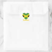Sticker Rond Drapeau cardiaque jamaïcain (Sac)
