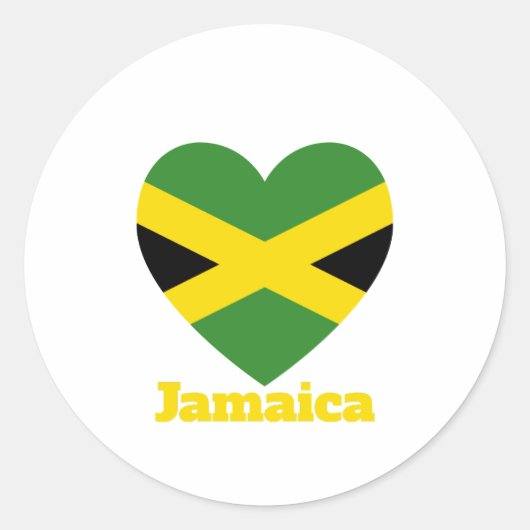 Sticker Rond Drapeau cardiaque jamaïcain (Devant)