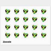 Sticker Rond Drapeau cardiaque jamaïcain (Feuille)