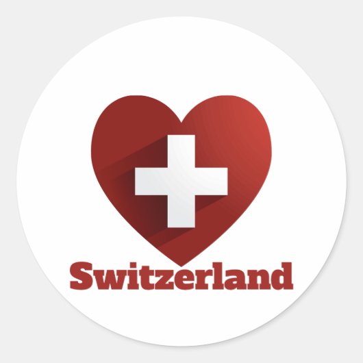 Sticker Rond Drapeau cardiaque Suisse (Devant)