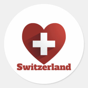 Sticker Rond Drapeau cardiaque Suisse