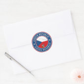 Sticker Rond Drapeau, carte et emblème de la République tchèque (Enveloppe)