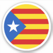 Sticker rond Drapeau Catalogne (Devant)