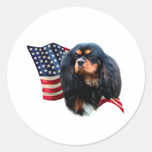 Sticker Rond Drapeau Cavalier King Charles Spaniel
