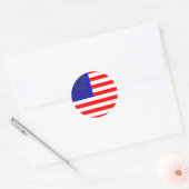 Sticker Rond Drapeau Chats Noirs Et Bandes (Enveloppe)