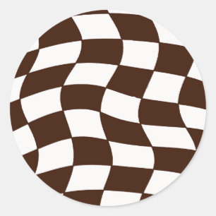 Sticker Rond drapeau checkered de fan d'emballage