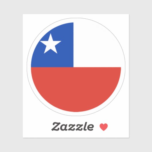 Sticker rond Drapeau Chili (Feuille)