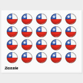Sticker Rond Drapeau chilien rond brillant (Feuille)