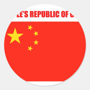 Sticker Rond Drapeau Chine haute qualité