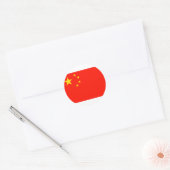 Sticker Rond Drapeau Chine - Haute qualité (Enveloppe)