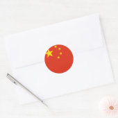 Sticker Rond Drapeau chinois (Enveloppe)