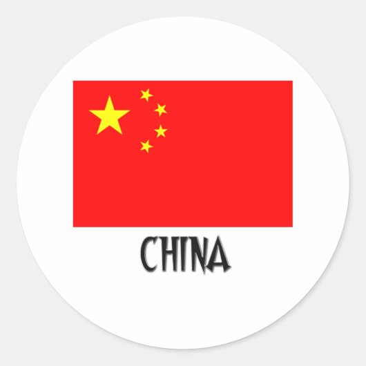 Sticker Rond Drapeau chinois (Devant)