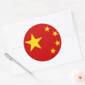 Sticker Rond Drapeau chinois (Enveloppe)