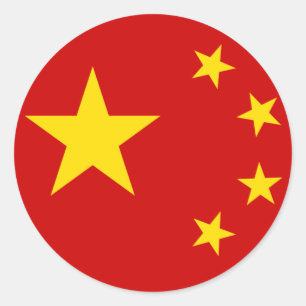 Sticker Rond Drapeau chinois
