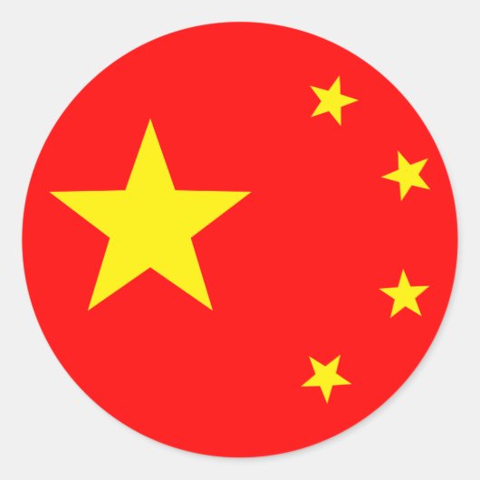 Sticker Rond Drapeau chinois "classique" (Devant)