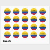 Sticker Rond Drapeau Colombie - Bandera De Colombia (Feuille)