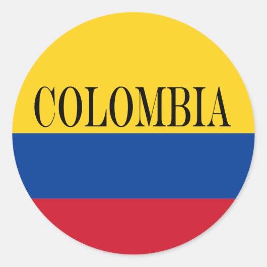 Sticker Rond Drapeau Colombie - Bandera De Colombia (Devant)
