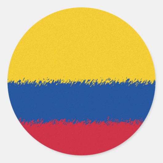 Sticker Rond Drapeau colombien (Devant)