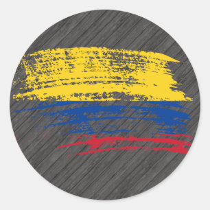 Sticker Rond Drapeau colombien cool