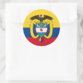 Sticker Rond Drapeau colombien et armoiries de la Colombie (Sac)