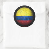Sticker Rond Drapeau Colombien Porté Bal De Football (Sac)