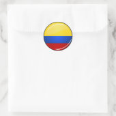 Sticker Rond Drapeau colombien rond brillant (Sac)