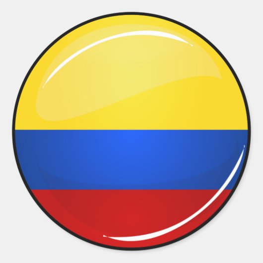 Sticker Rond Drapeau colombien rond brillant (Devant)