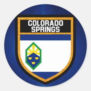Sticker Rond Drapeau Colorado Springs