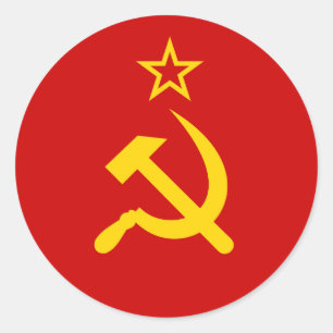 Sticker Rond Drapeau communiste URSS de la Russie