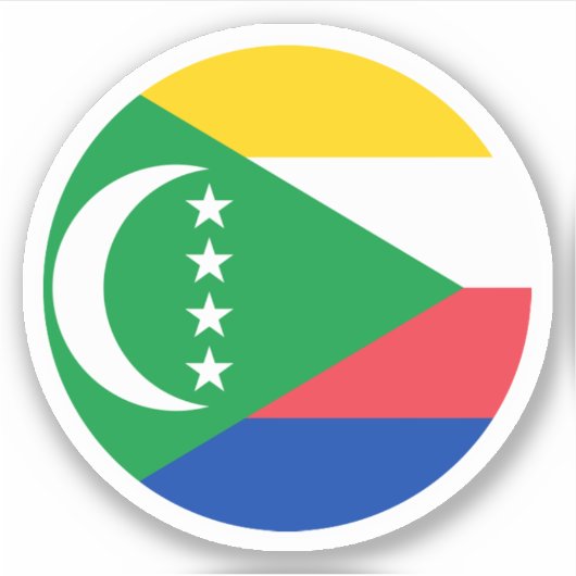 Sticker rond Drapeau Comores (Devant)