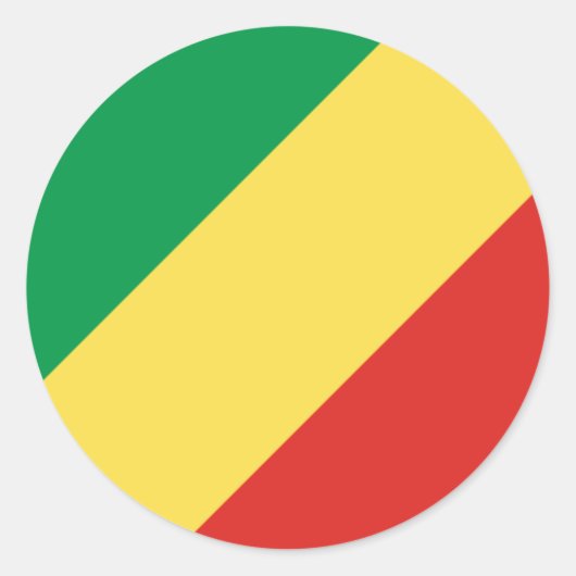 Sticker Rond Drapeau congolais, Drapeau de la République du Con (Devant)
