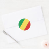Sticker Rond Drapeau congolais, Drapeau de la République du Con (Enveloppe)